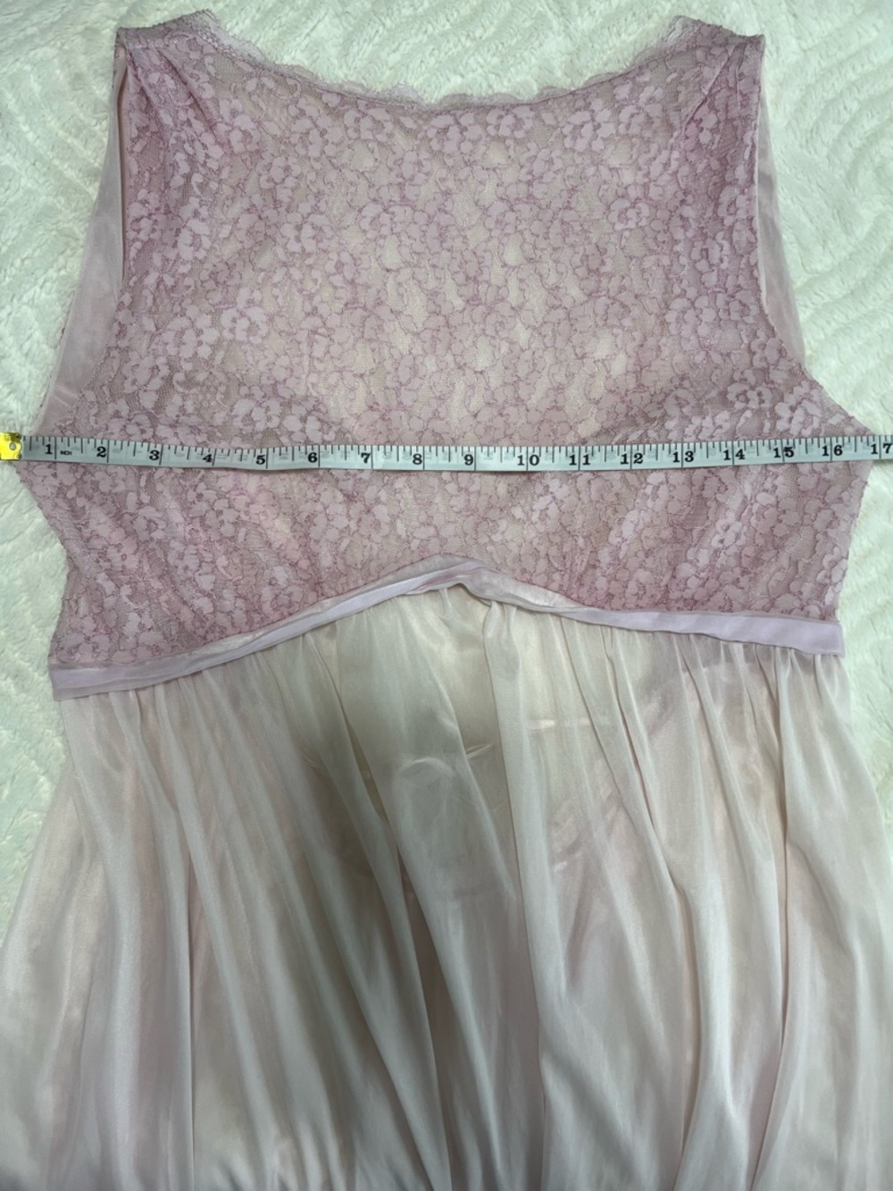 Vintage Sheer Pink Lace Nightgown Open Back Romantic Cottagecore Maxi Dress - Picture 10 of 11
